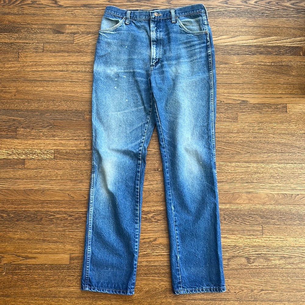 Men’s Vintage Rustler Blue Cotton Straight Fit Jeans